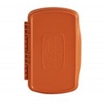 Waterprrof fly box for holding fishing flies for trout and salmon fishing in a bright urnt orange colour